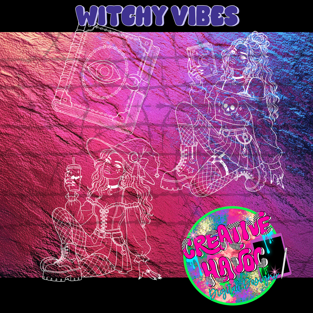 Witchy Vibes Commercial outline bundle