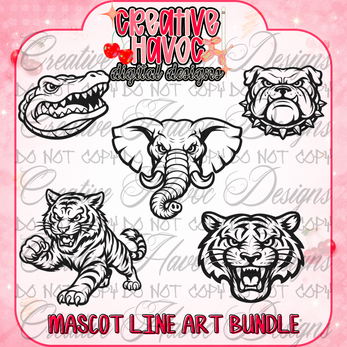Mascot Line Art Bundle
