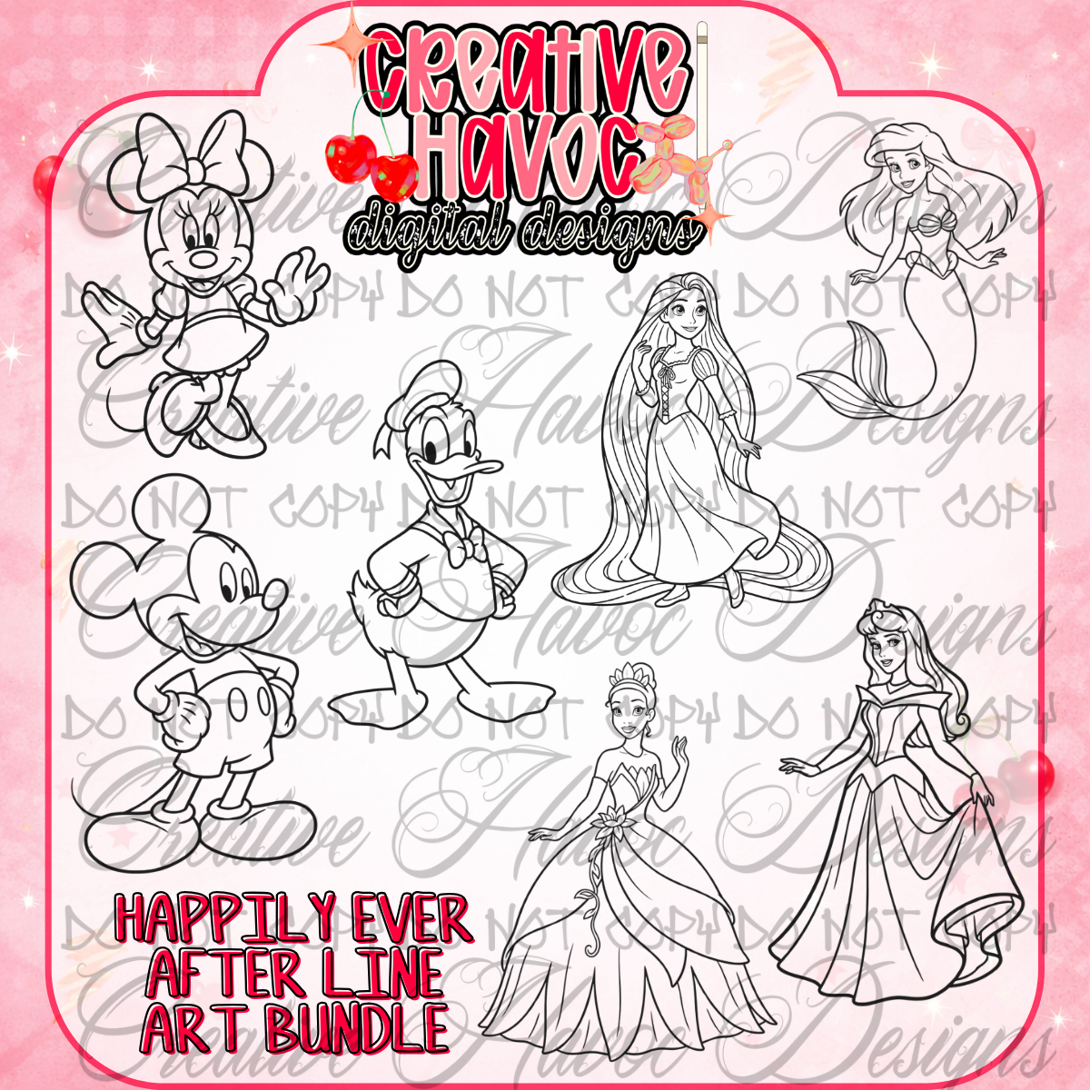 Happily Ever After Line Art Bundle