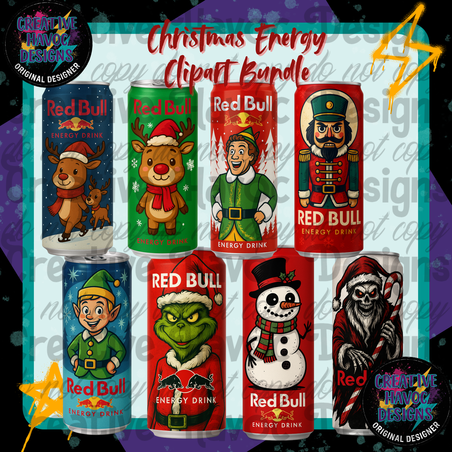 Christmas Energy Clipart Bundle – Naughty List Edition