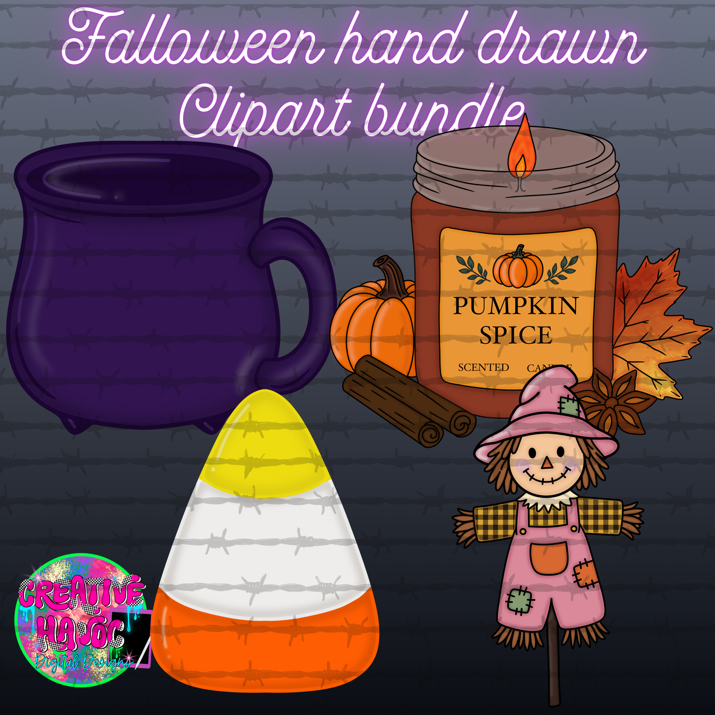 Falloween Hand drawn Clipart Bundle