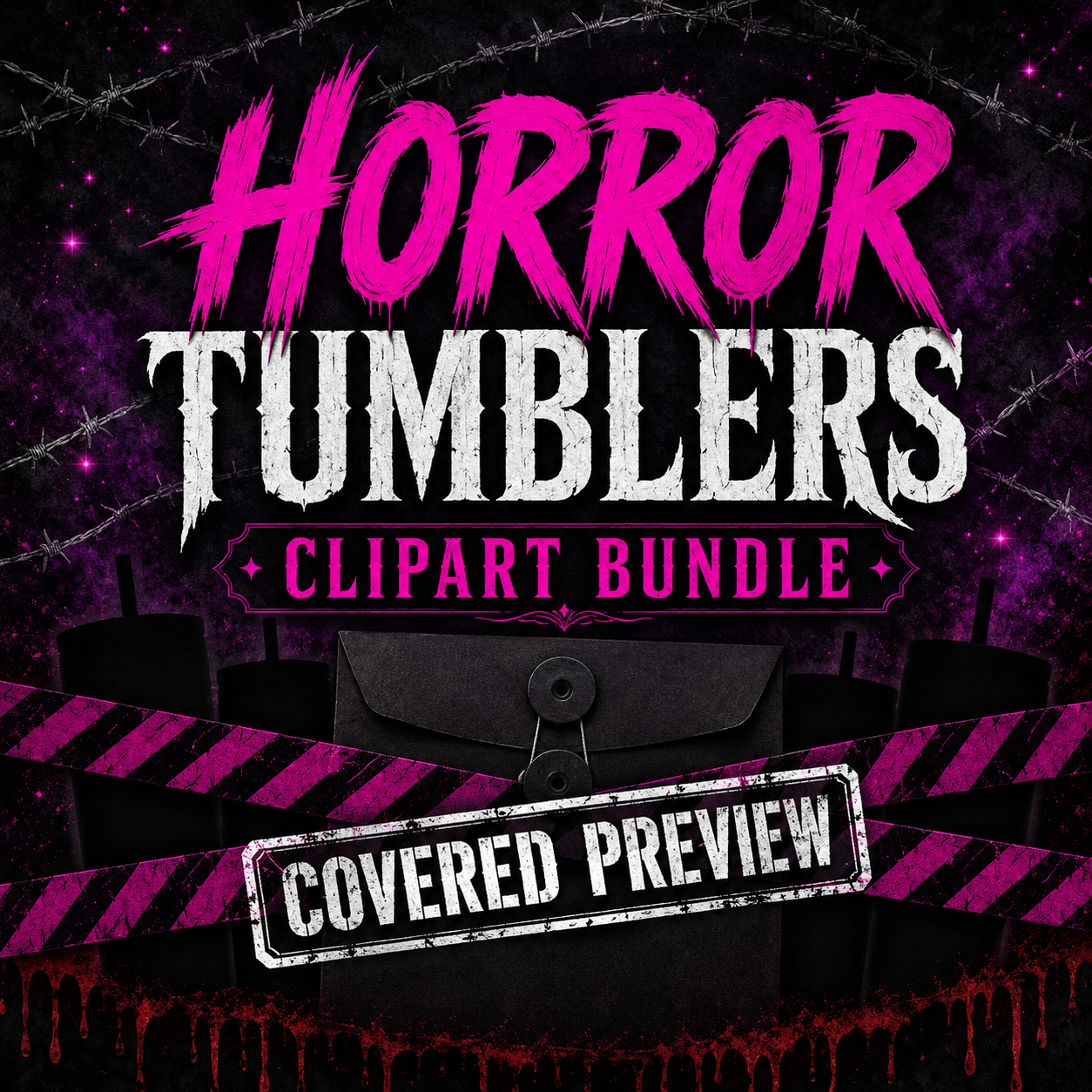 Horror Tumbler Clipart Bundle