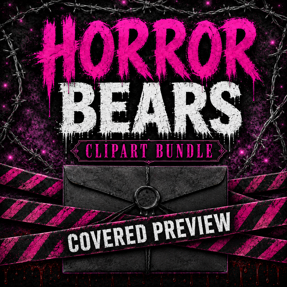 Horror Bears Clipart Bundle