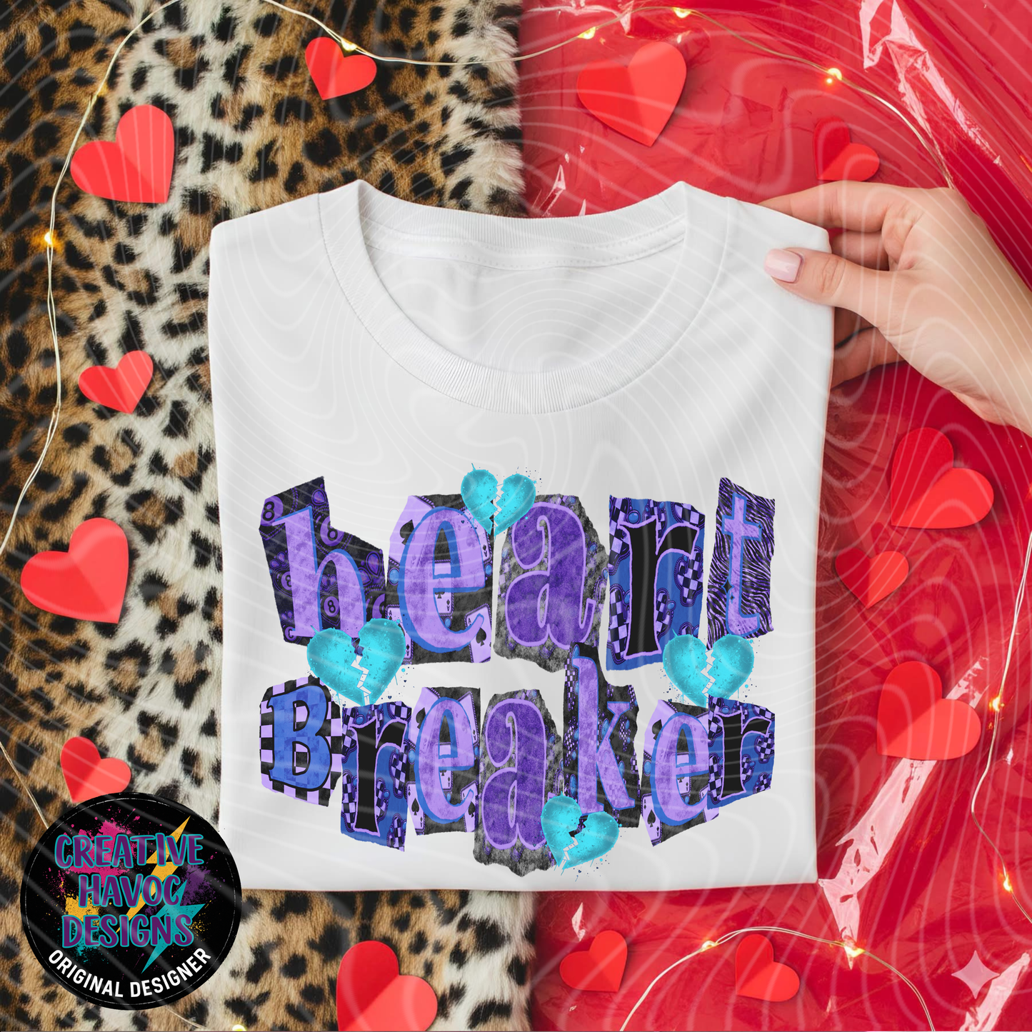 Purple Blue Heartbreaker Digital PNG