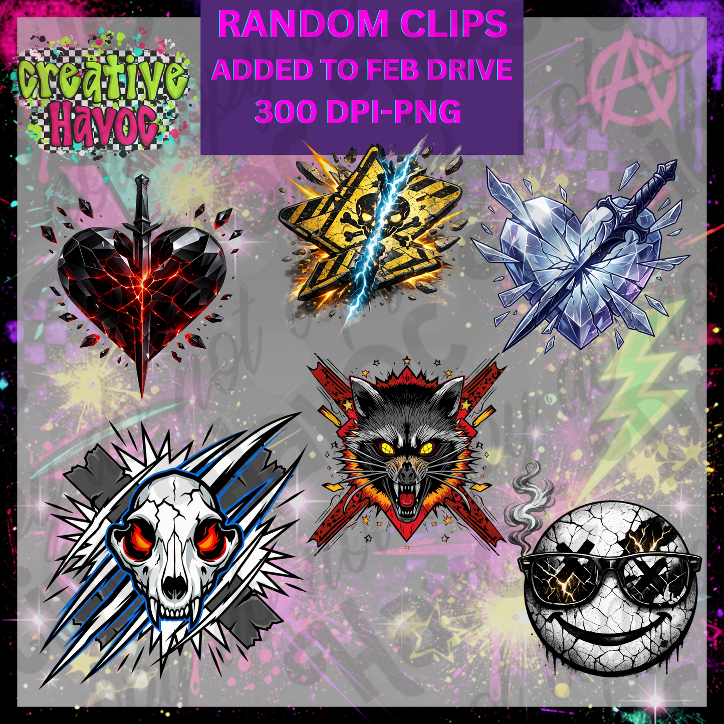 Random Clipart Bundle (300 DPI PNG)