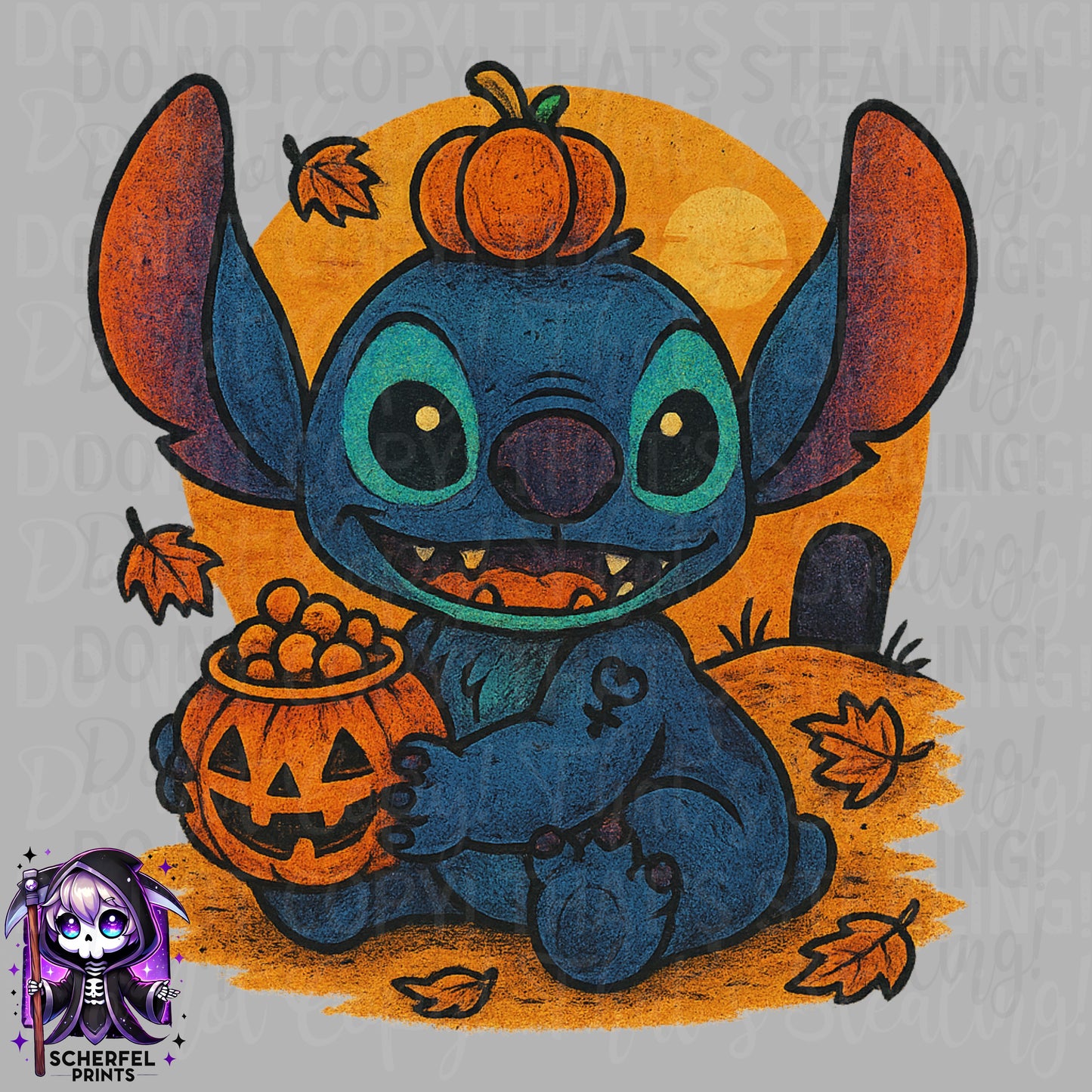 Blue critter fall clipart/PNG