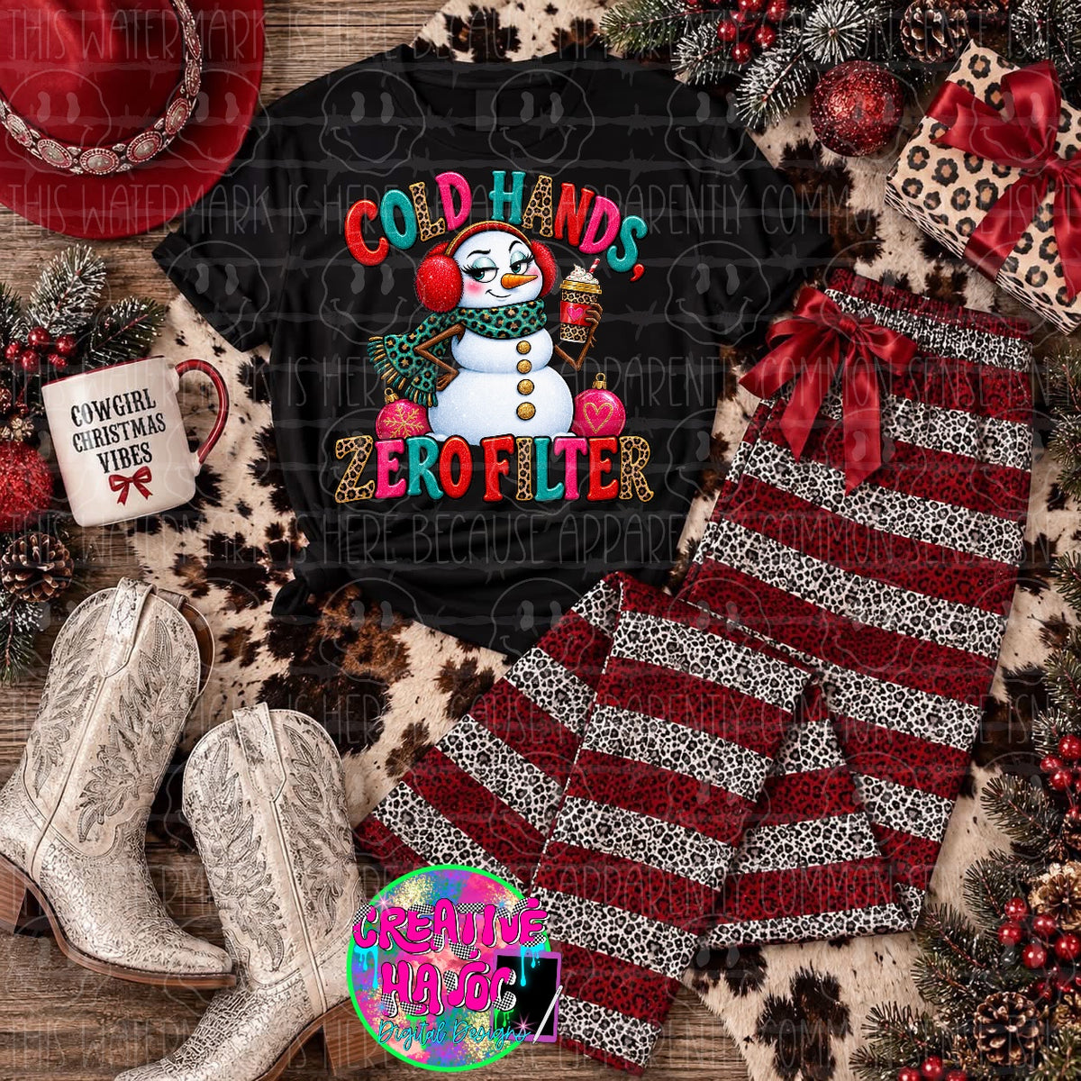 Cold Hands Zero Filter PNG | Sassy Snowman
