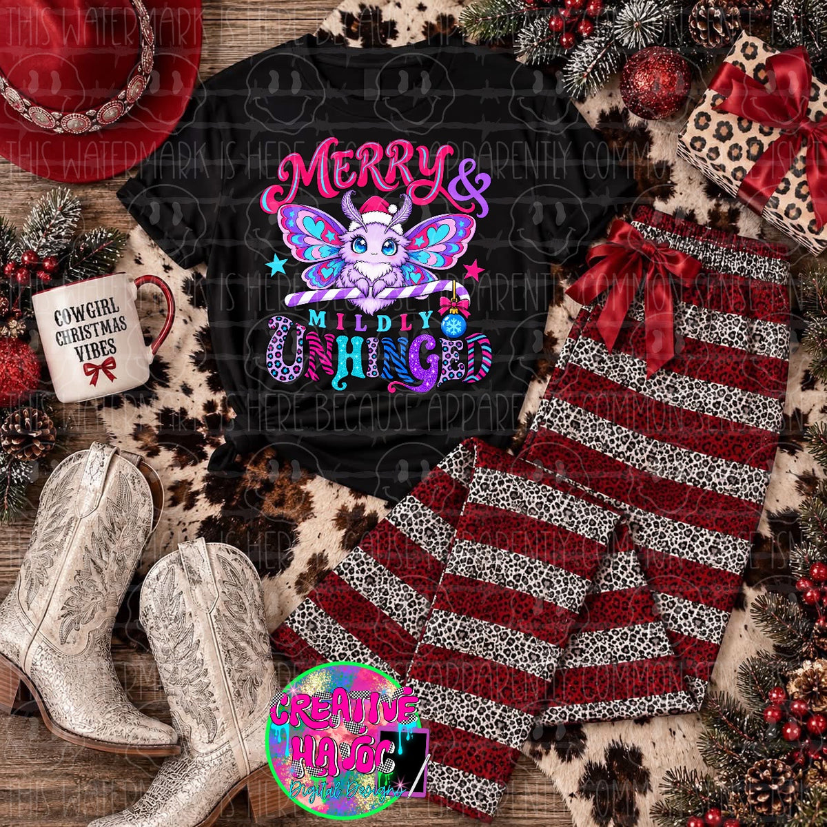 Merry and Mildly Unhinged PNG | Christmas Moth