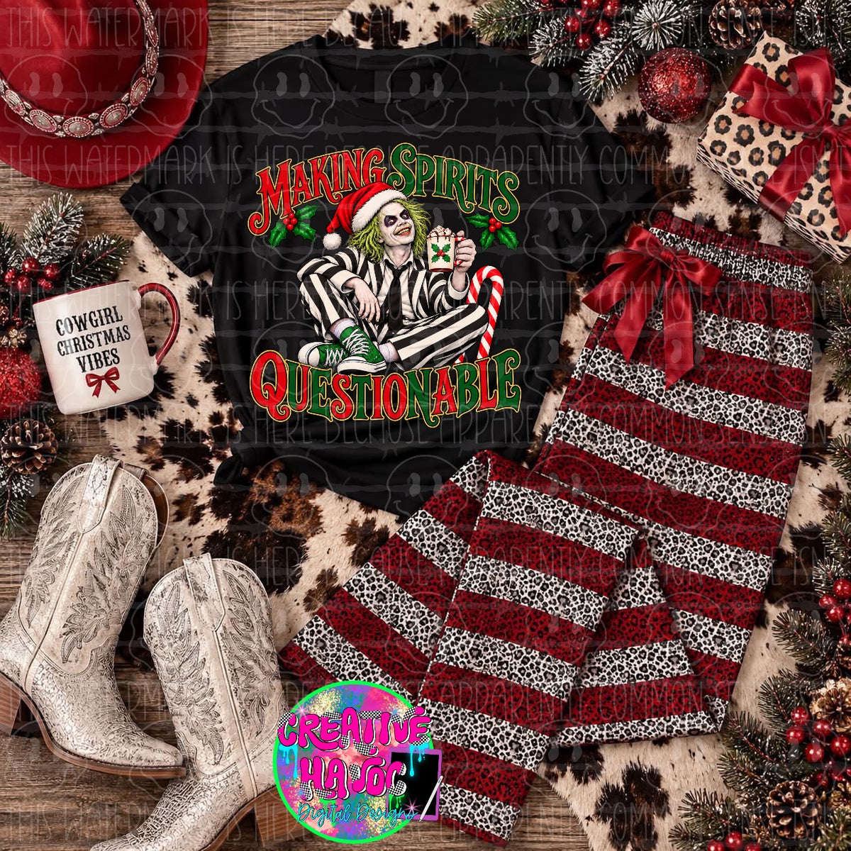 Making Spirits Questionable PNG | Spooky Christmas Character