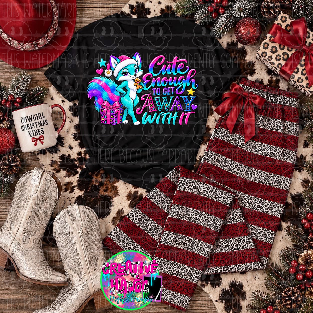 Cute Enough to Get Away with It PNG | Christmas Skunk