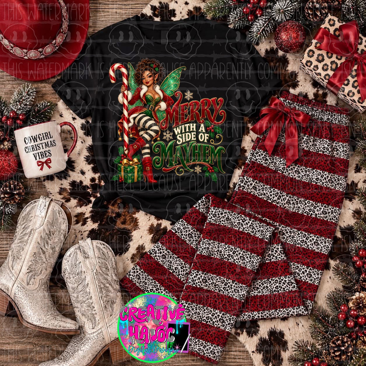 Merry with a Side of Mayhem PNG | Christmas Fairy
