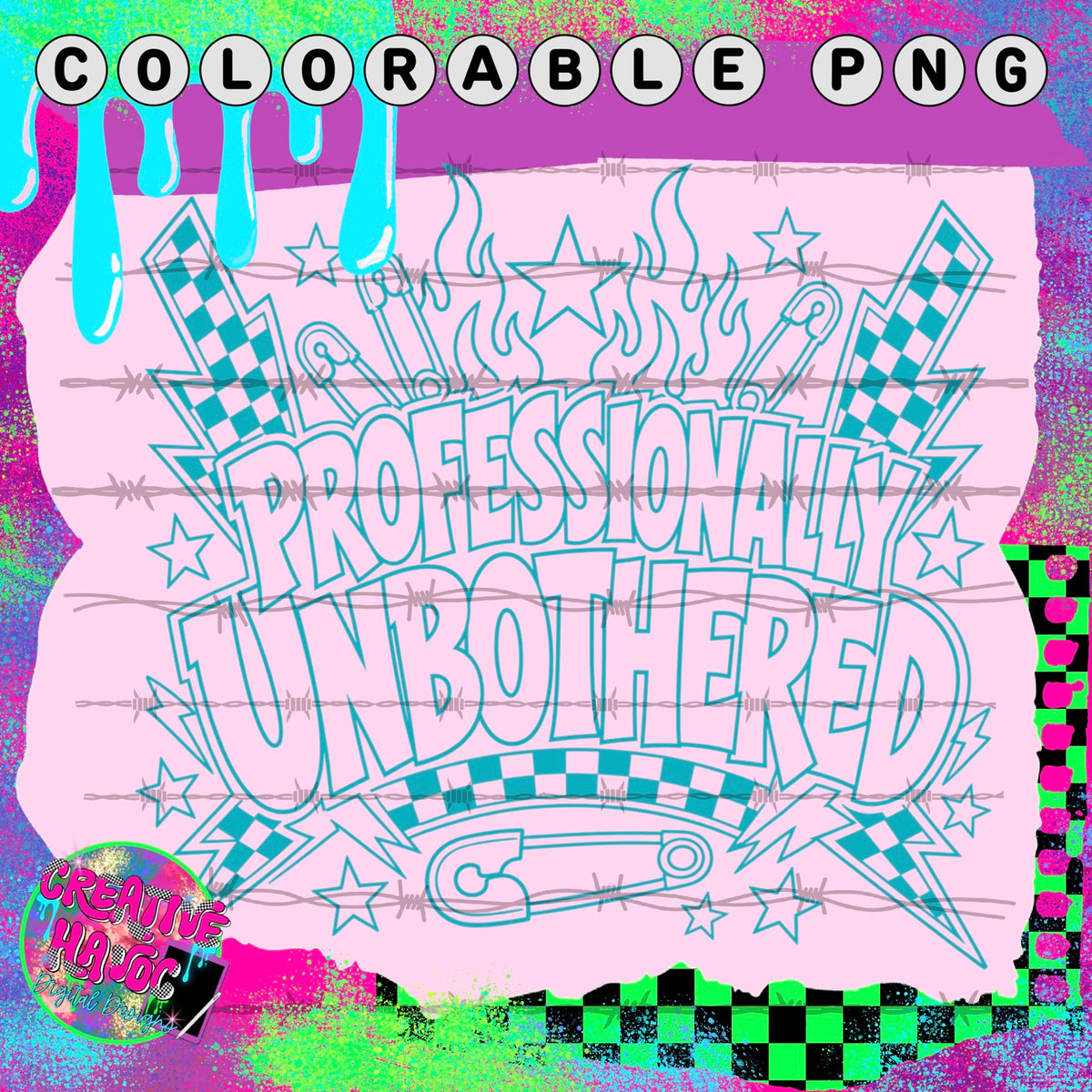 Professionally Unbothered – Colorable PNG