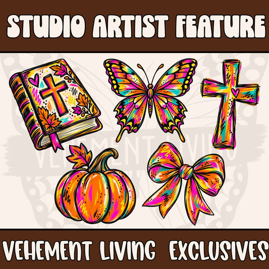 October Studio Collective artist feature showing Vehement Living exclusive clipart