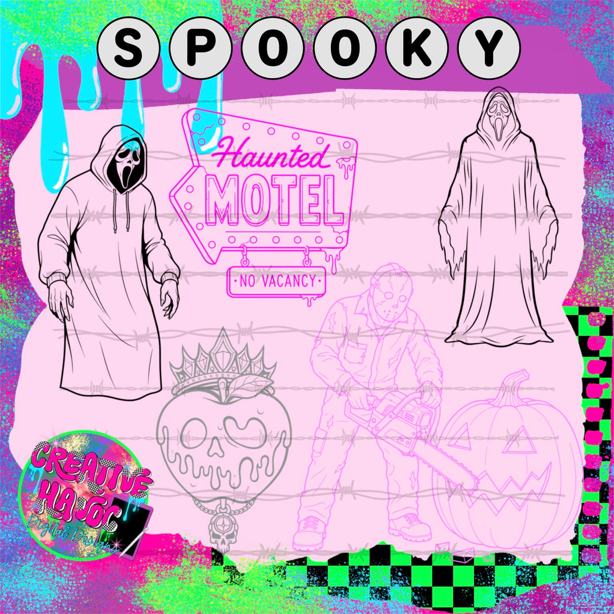 Spooky | Horror Outline Clipart Bundle preview