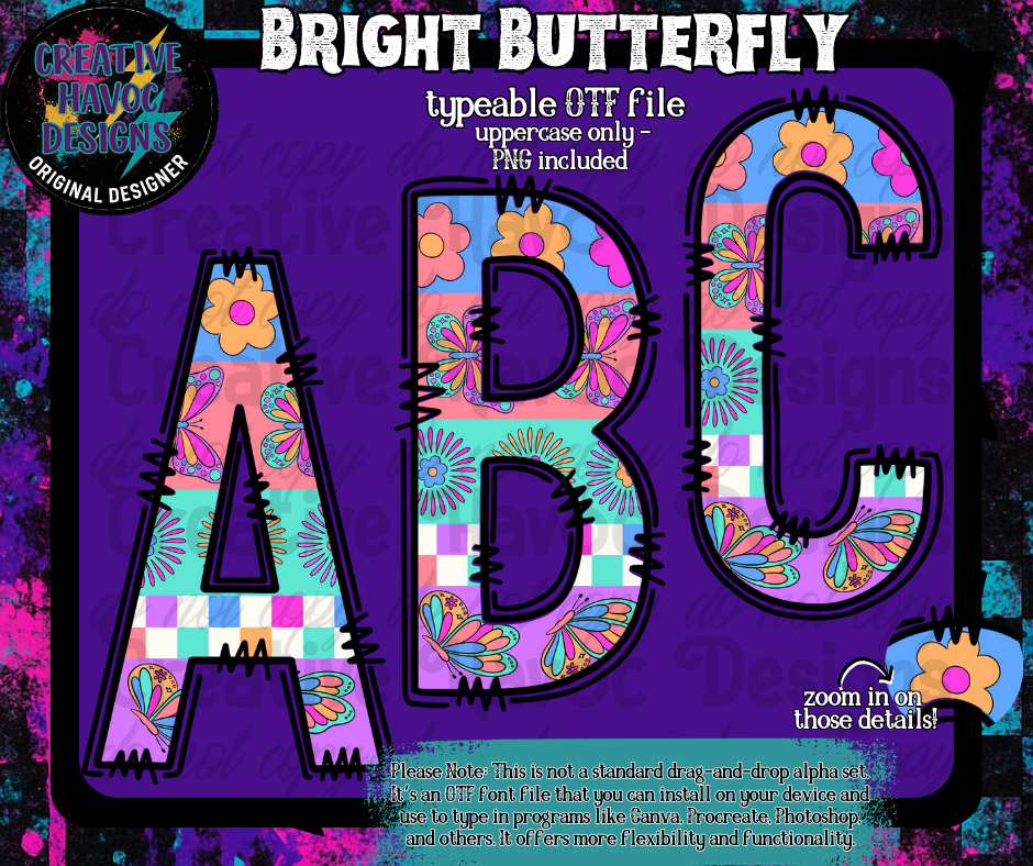 Bright Butterfly OTF + Alpha Set