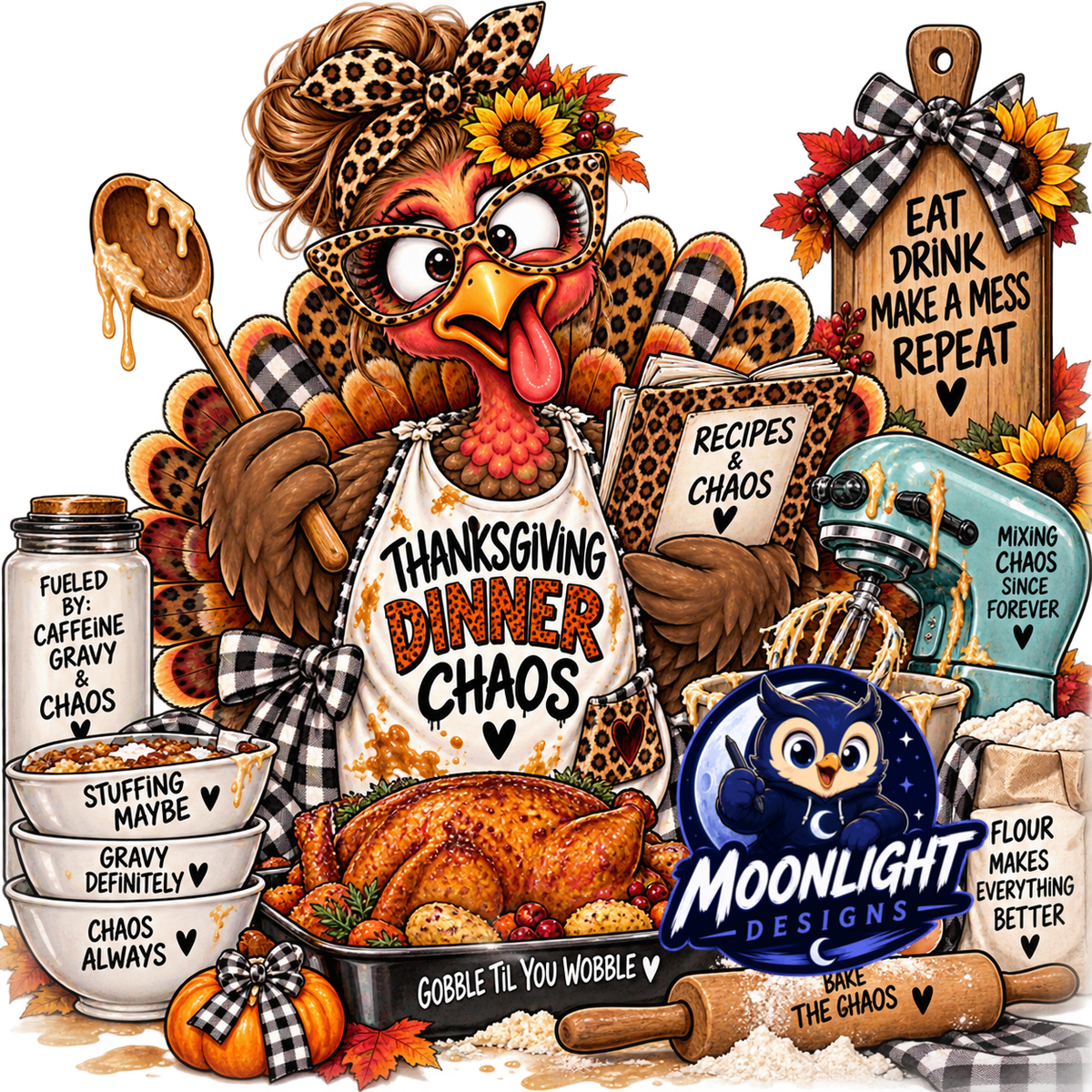 TURKEY & CHAOS CLUB PNG Collab | Fall & Thanksgiving Digital Designs