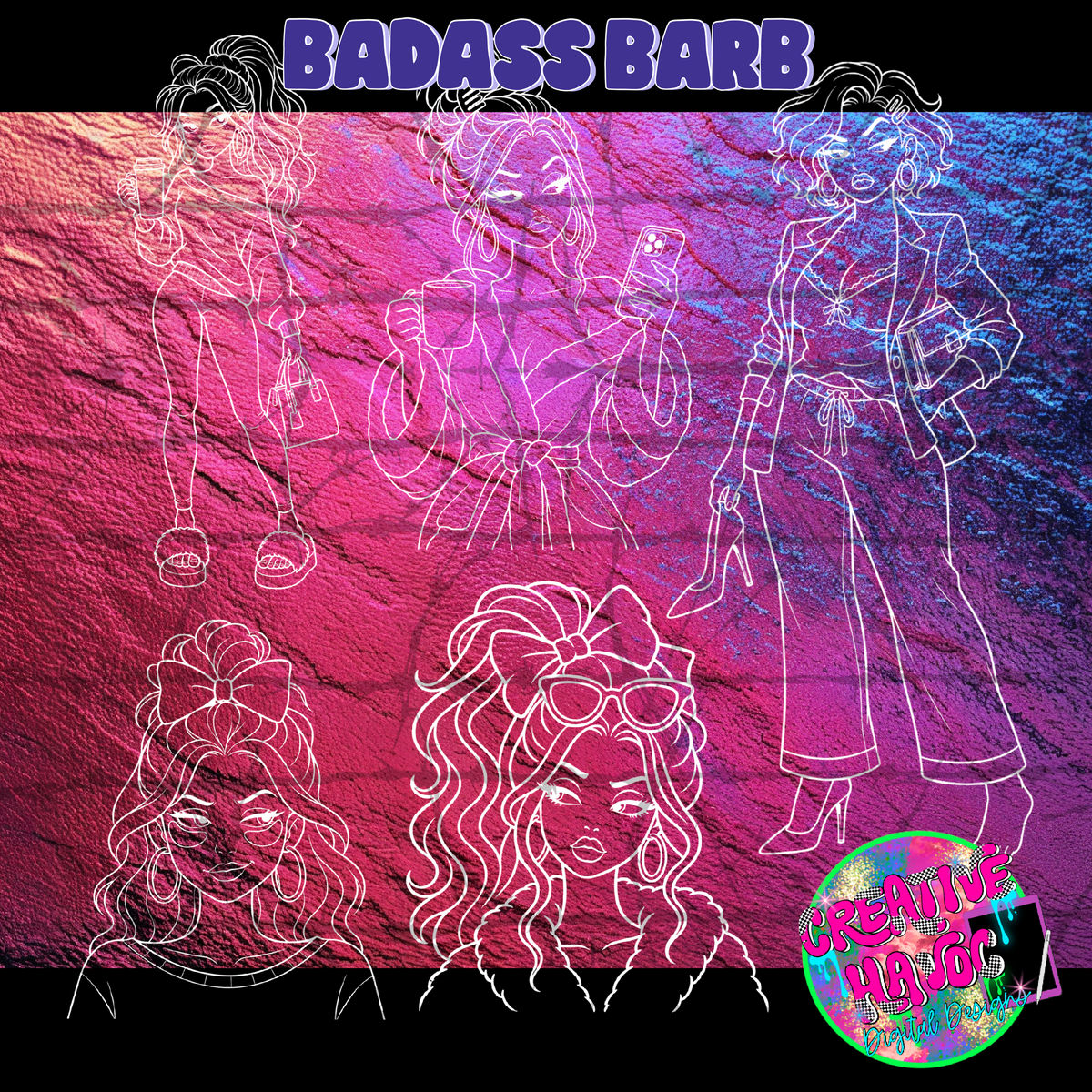 Badass Barb Commercial Outline bundle