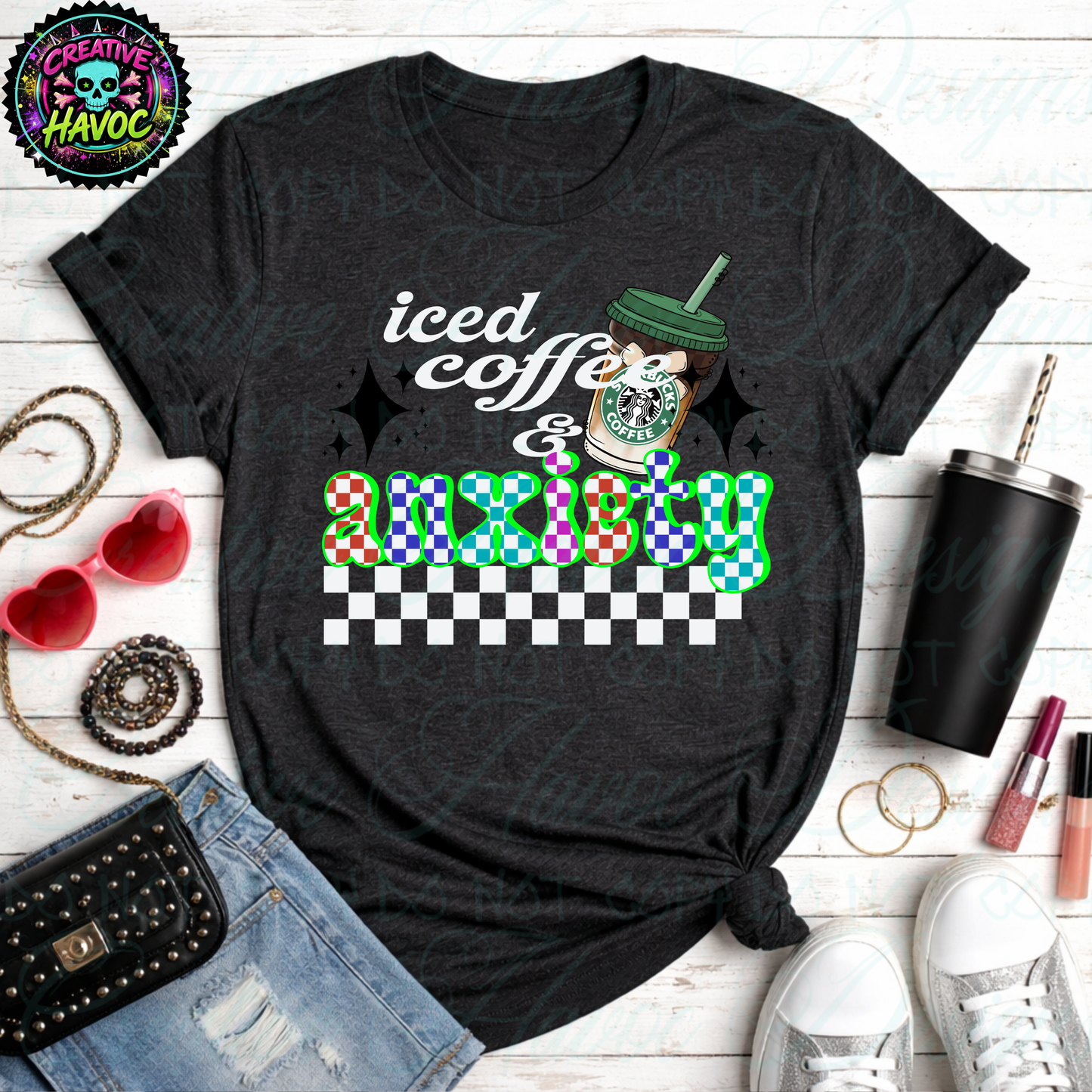 Iced Coffee & Anxiety | The Ultimate 5-Cup Mega Bundle (10 PNGs)