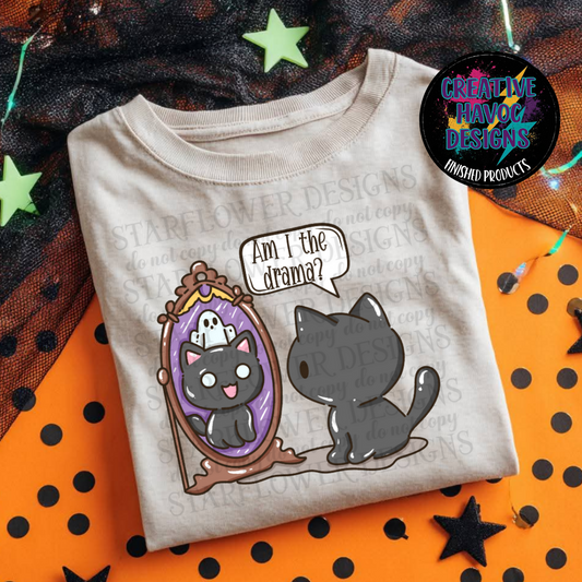 Am I the Drama? Mirror Cat Adult Graphic Tee 🐾🪞