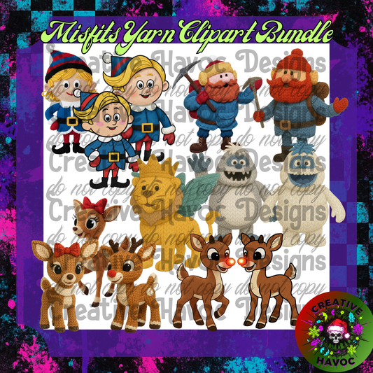Misfits Yarn Clipart Bundle