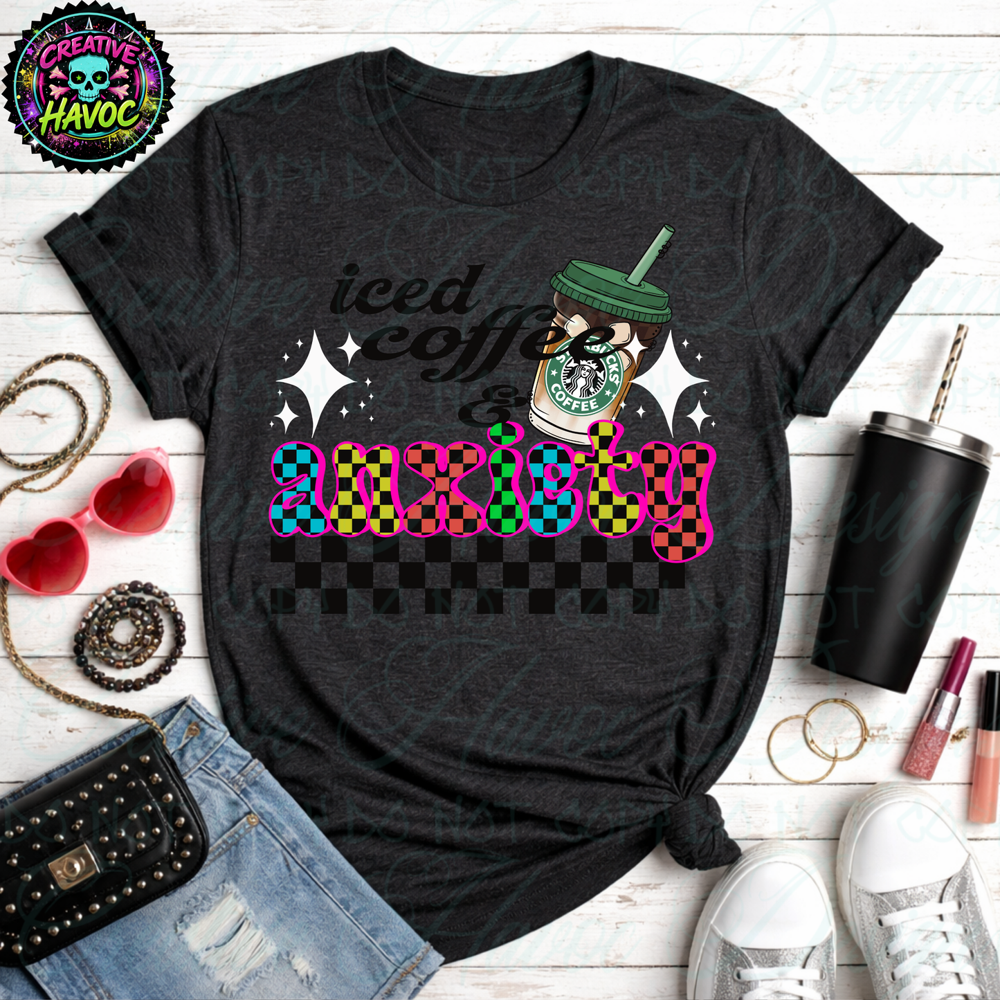 Iced Coffee & Anxiety | The Ultimate 5-Cup Mega Bundle (10 PNGs)