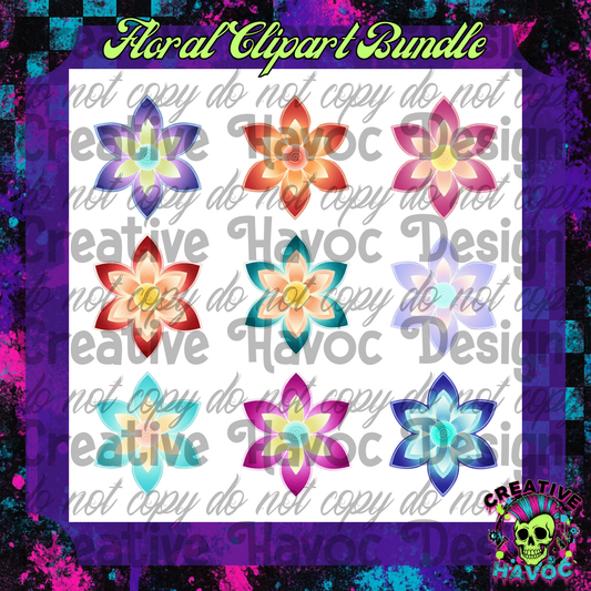 Floral Clipart Bundle – Mythic Blooms