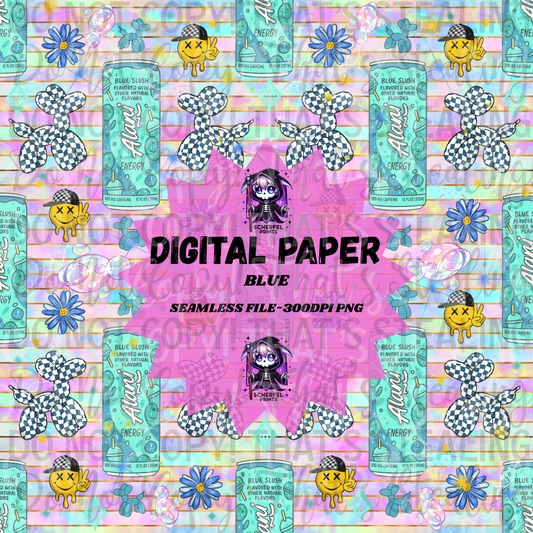 Blue Energy Seamless Digital Paper – 300DPI PNG