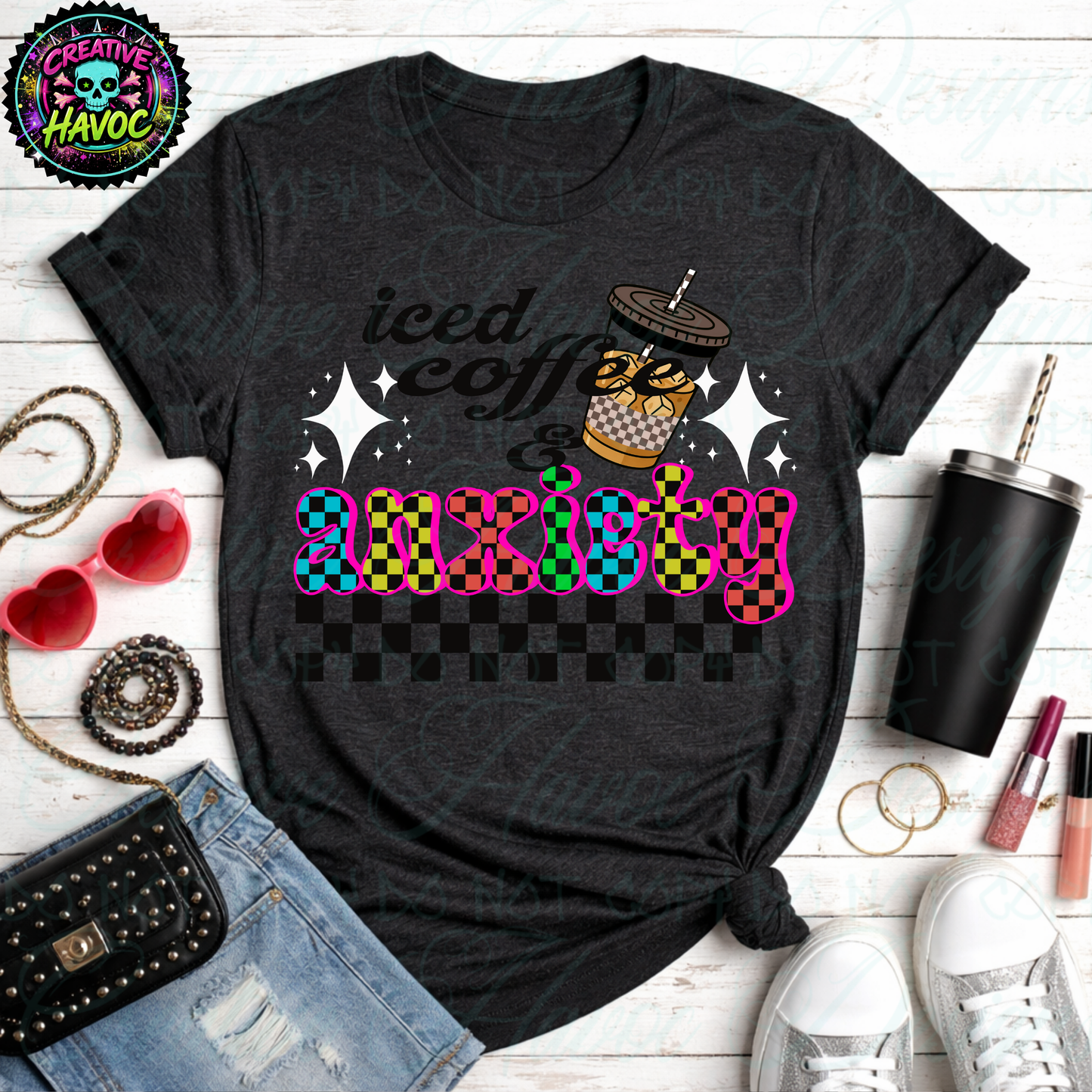 Iced Coffee & Anxiety | The Ultimate 5-Cup Mega Bundle (10 PNGs)
