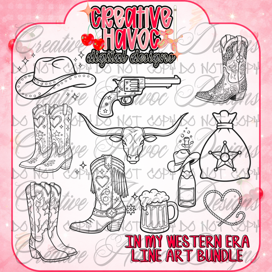 In my western era line art bundle