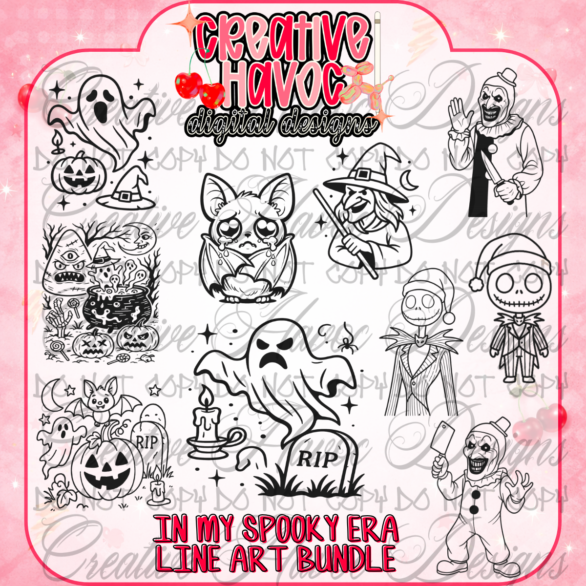 In My Spooky Era Line Art Bundle
