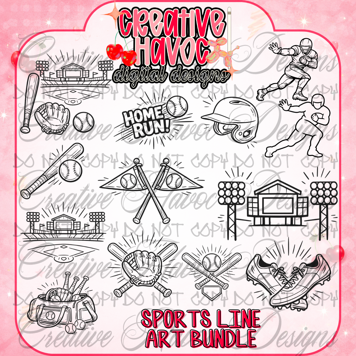 Sports Line Art Bundle – Creative Havoc