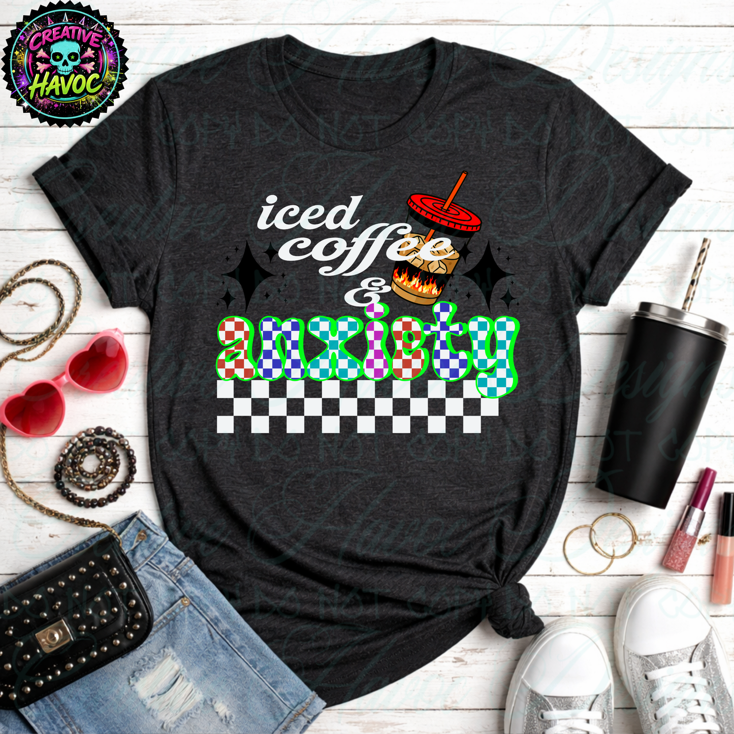 Iced Coffee & Anxiety | The Ultimate 5-Cup Mega Bundle (10 PNGs)