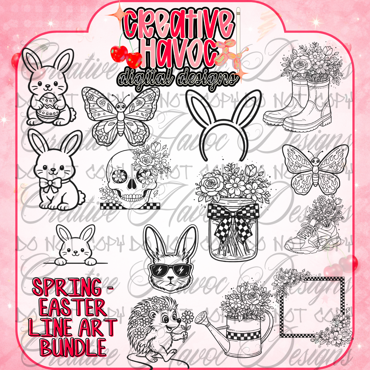 Spring – Easter Line Art Bundle – Creative Havoc