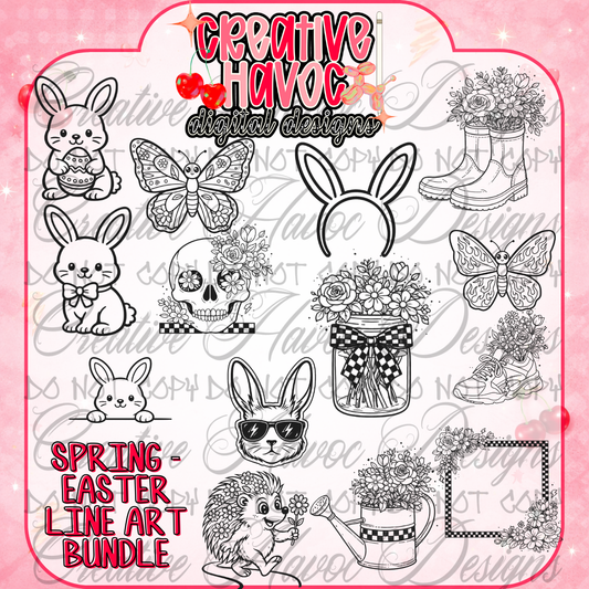 Spring – Easter Line Art Bundle