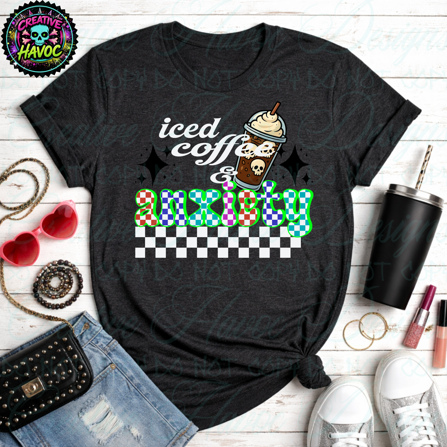 Iced Coffee & Anxiety | The Ultimate 5-Cup Mega Bundle (10 PNGs)