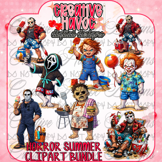 Horror Summer Clipart Bundle (300 DPI PNG)
