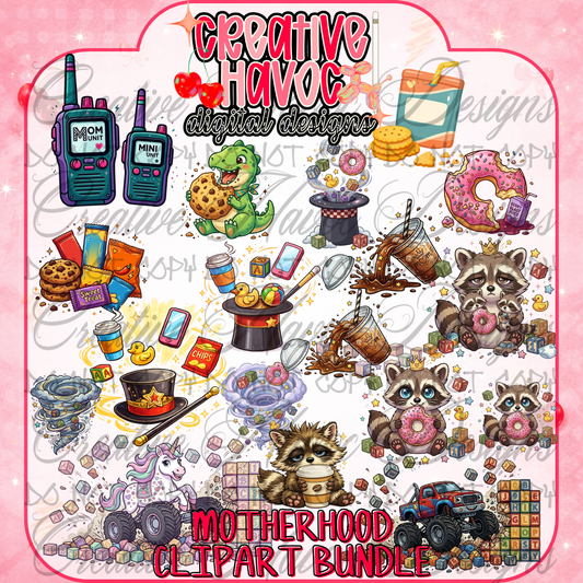 Motherhood & Chaos Clipart Bundle (300 DPI PNG)