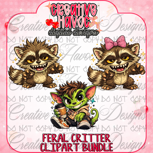 Feral Critter Clipart Bundle (300 DPI PNG)