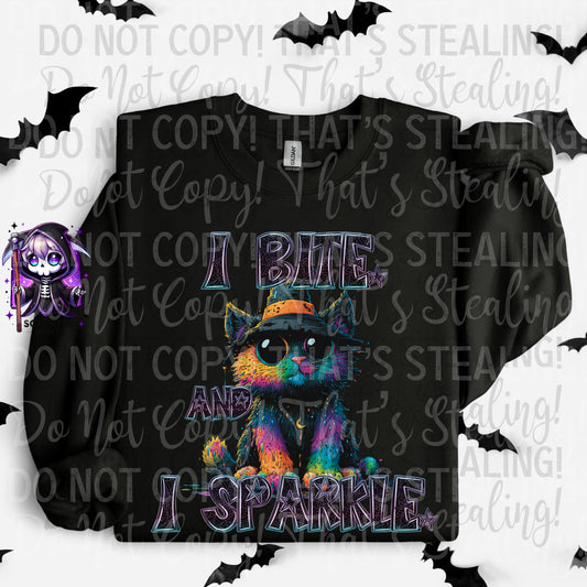 I bite and I sparkle Adult Graphic CREWNECK