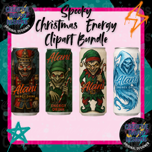 Spooky Christmas Energy Clipart Bundle – Creepmas Brew Edition