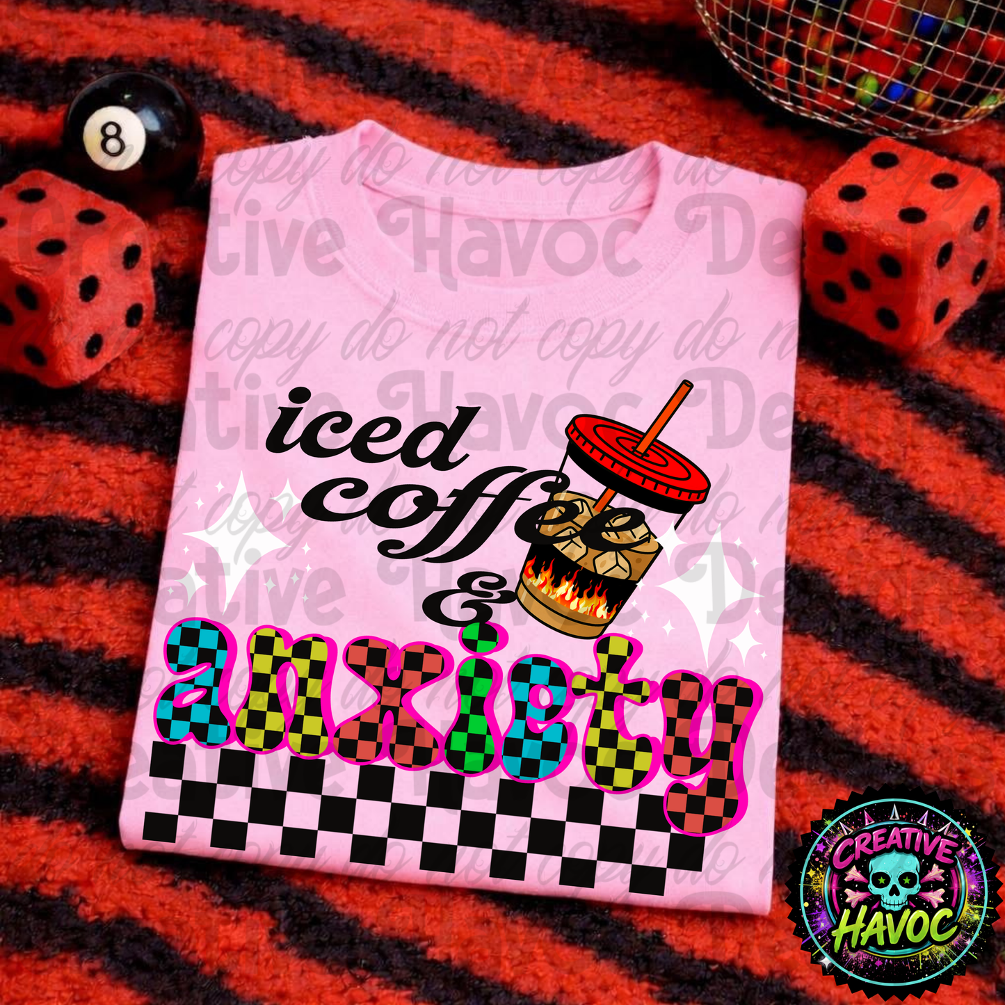 Iced Coffee & Anxiety | The Ultimate 5-Cup Mega Bundle (10 PNGs)