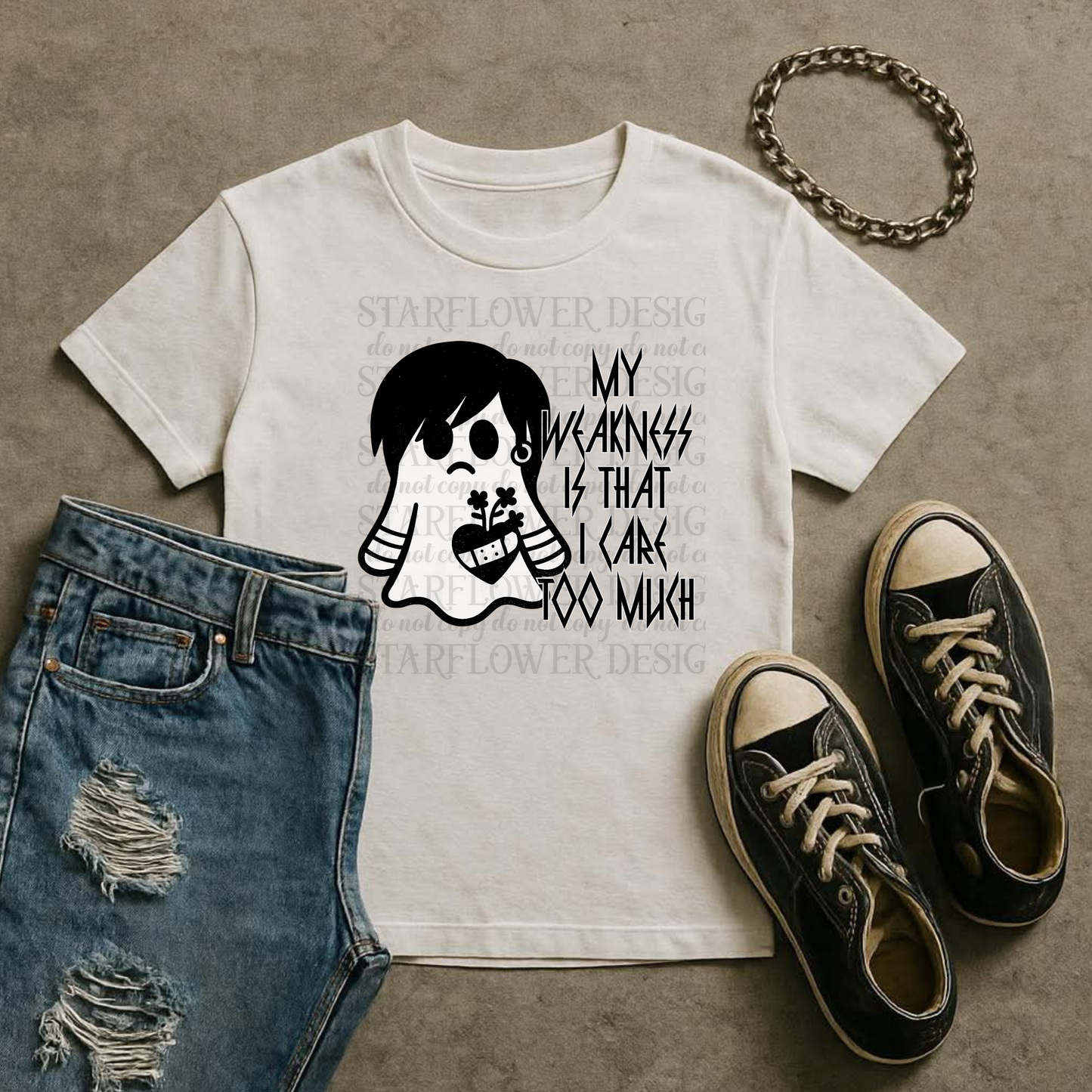 My Weakness Is That I Care Too Much Adult Graphic Tee
