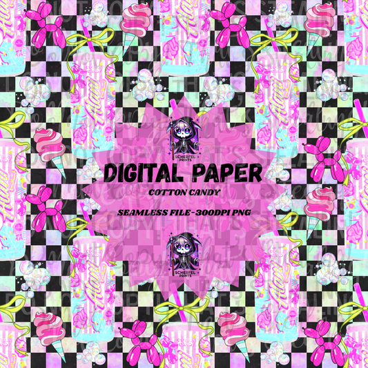 Cotton Candy Energy Seamless Digital Paper – 300DPI PNG