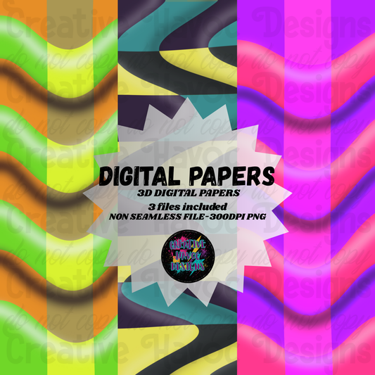 3D DIGITAL PAPERS 3 PACK