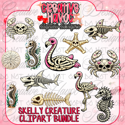 Skelly Creature Clipart Bundle (300 DPI PNG)