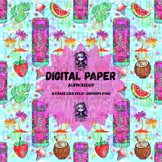 Hawaiian Energy Seamless Digital Paper – 300DPI PNG