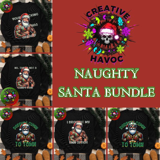 Naughty List Certified: Holiday PNG Bundle *Choose your SANTA*