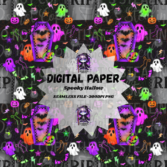 Spooky Hallow Seamless Digital Paper – 300DPI PNG