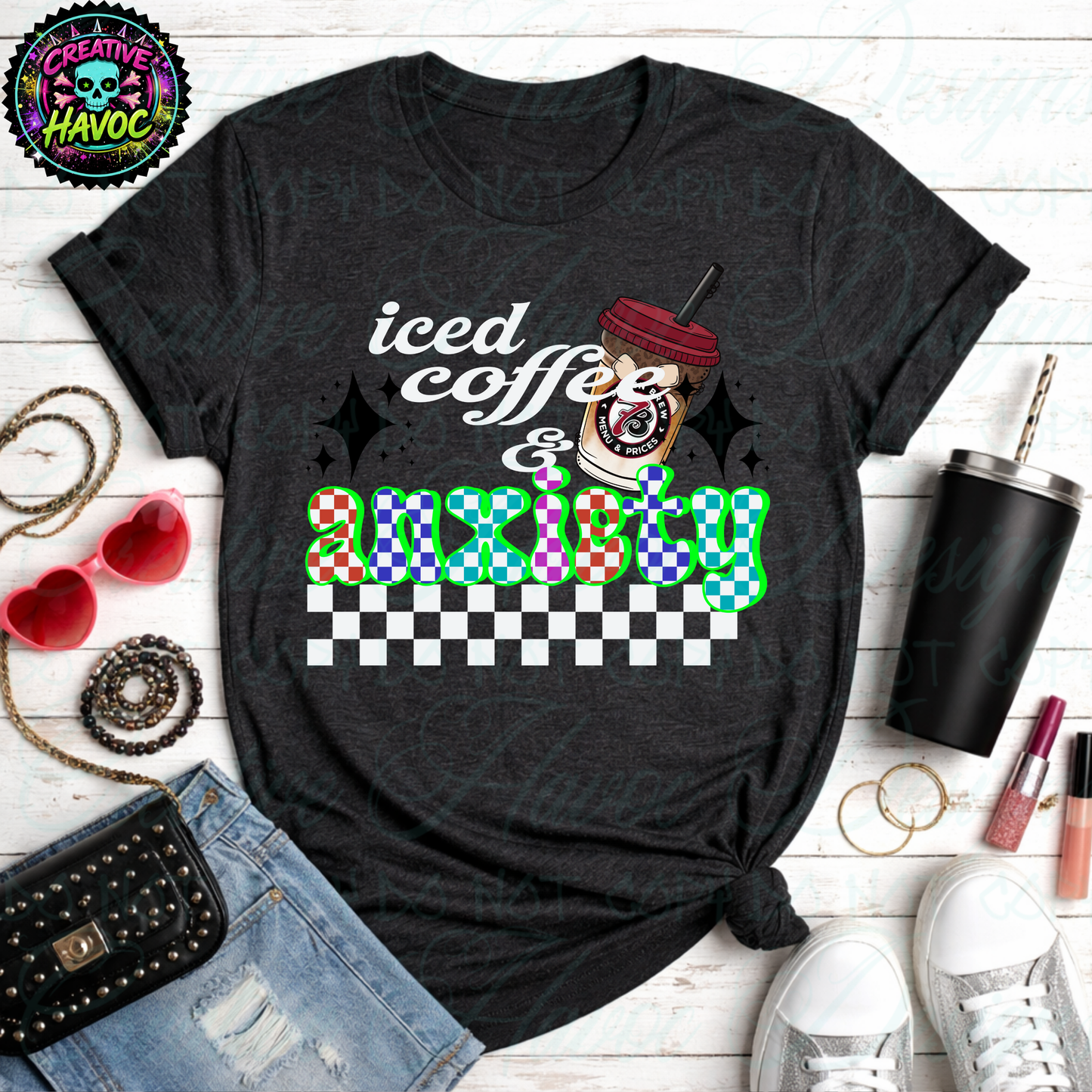 Iced Coffee & Anxiety | The Ultimate 5-Cup Mega Bundle (10 PNGs)