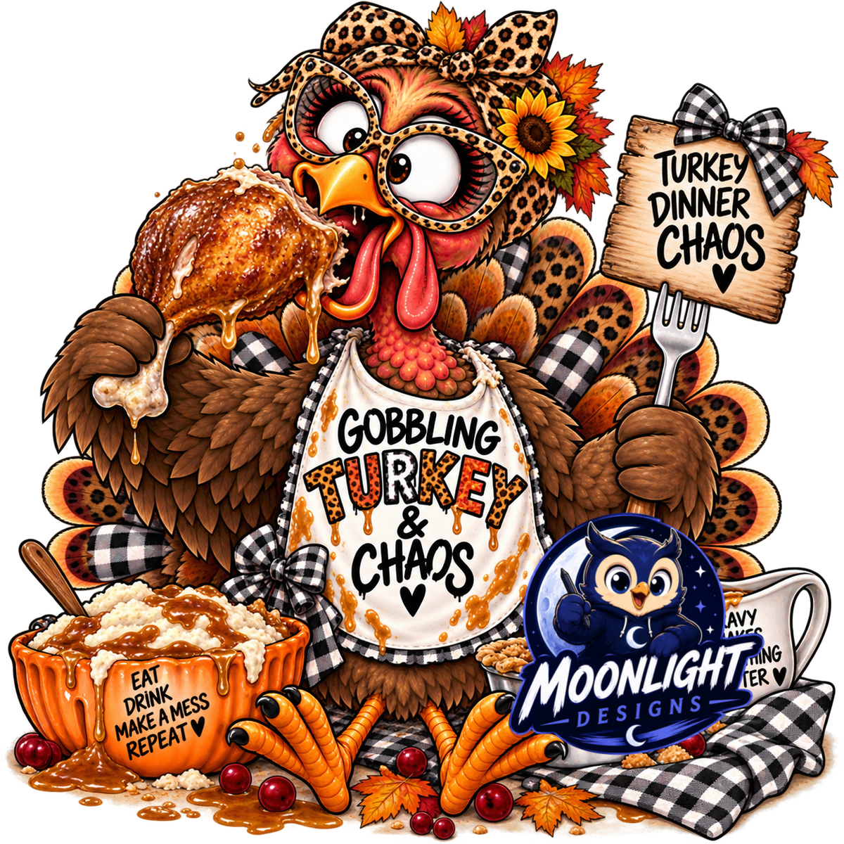 TURKEY & CHAOS CLUB PNG Collab | Fall & Thanksgiving Digital Designs